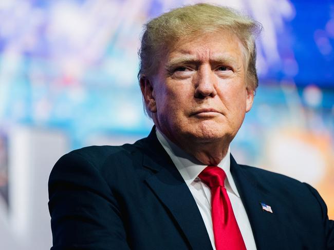 PHOENIX, ARIZONA - JULY 24: Former U.S. President Donald Trump prepares to speak at the Rally To Protect Our Elections conference on July 24, 2021 in Phoenix, Arizona. The Phoenix-based political organization Rally To Protect Our Elections hosted former President Donald Trump alongside GOP Arizona candidates who have begun candidacy for government elected roles.   Brandon Bell/Getty Images/AFP == FOR NEWSPAPERS, INTERNET, TELCOS & TELEVISION USE ONLY ==