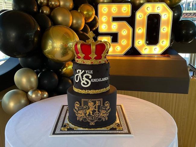 Kyle Sandilands’ 50th birthday cake. Picture: Instagram.com/kyleandjackieo/