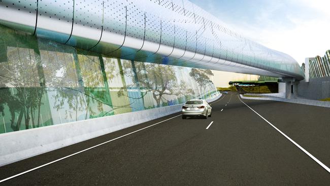 Sound barriers on Williamstown Road similar to those planned beside Donald McLean reserve.