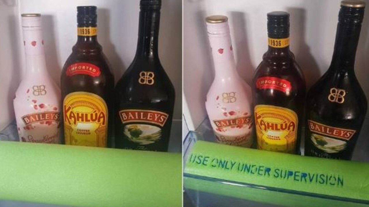 One person shared how pool noodles could be used to keep alcohol bottles in place inside your fridge. Picture: Facebook