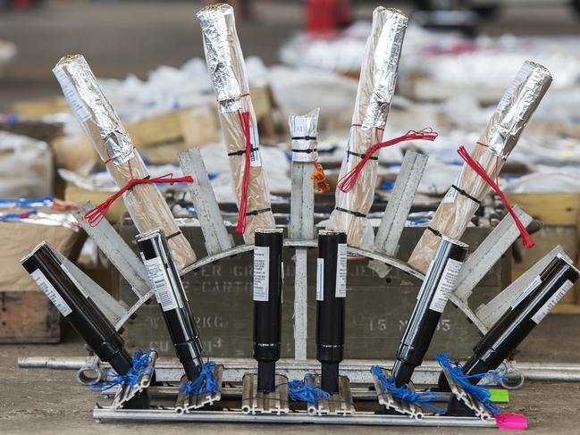 Fireworks to be used in Melbourne's New Years Eve celebrations are seen being prepared, Melbourne, Friday, December 28, 2018. (AAP Image/Ellen Smith) NO ARCHIVING