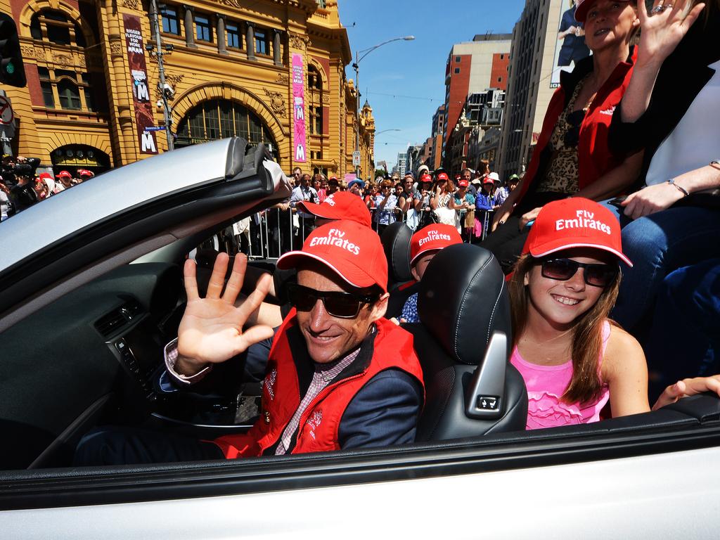 Damien Oliver at the Melbourne Cup Parade. Picture: Rob Leeson.