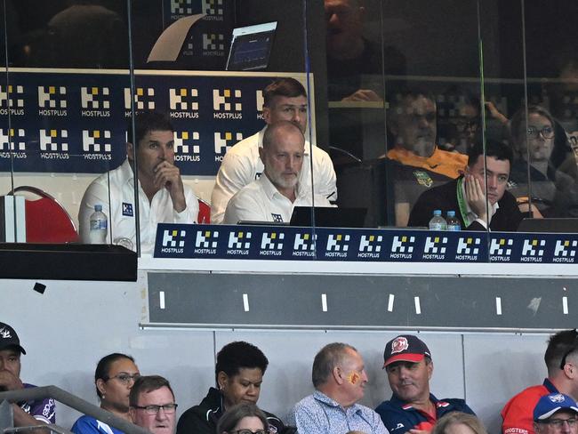 Michael Maguire in the box at Magic Round. Picture: NRL Photos