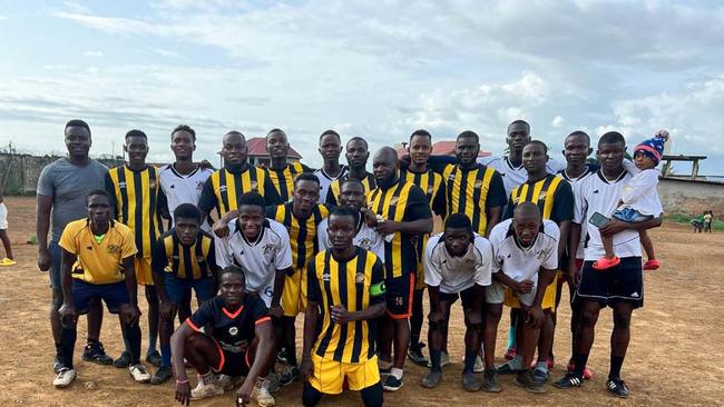 Edge Hill United donate kits from previous seasons to the Lowcost Housing Community Football Club in Sierra Leone, Africa.Credit: Edge Hill United Social Media