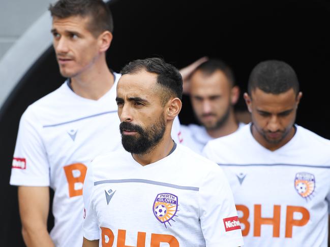 BRISBANE, AUSTRALIA - FEBRUARY 22: Diego Castro of the Glory is seen during the round 20 A-League match between the Brisbane Roar and Perth Glory at Suncorp Stadium on February 22, 2020 in Brisbane, Australia. (Photo by Albert Perez/Getty Images)