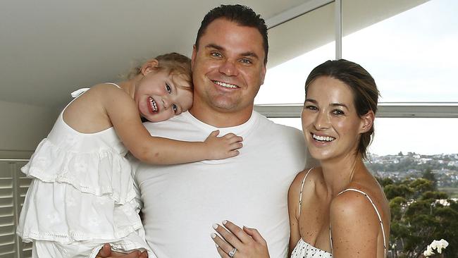 Anthony and Elle Watmough with their daughter Jagger, pictured last year. Picture: John Appleyard