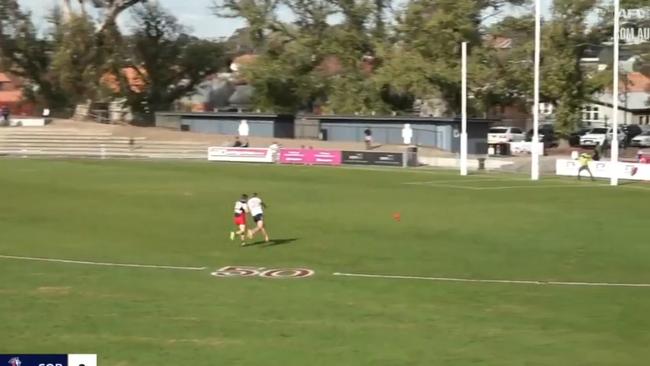 The ball landed about 30m from home.