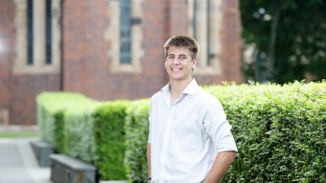 Joshua Grice graduated from Brisbane Grammar School with an OP1, helping the school to its second spot in the rankings. Picture: AAP/ Ric Frearson