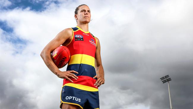 Crows AFLW captain Chelsea Randall at Norwood Oval. Picture: Sarah Reed