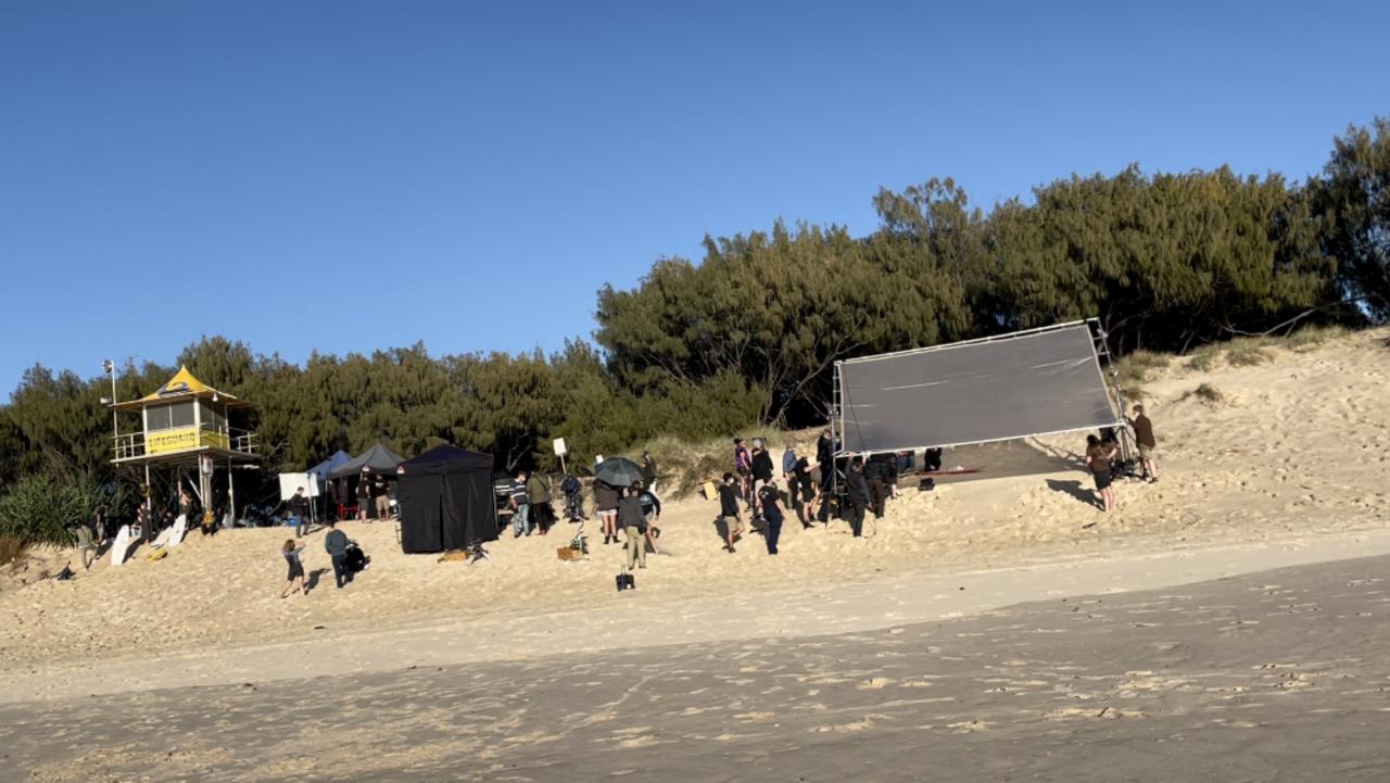 True Spirit filming at Main Beach on the Gold Coast on Thursday.