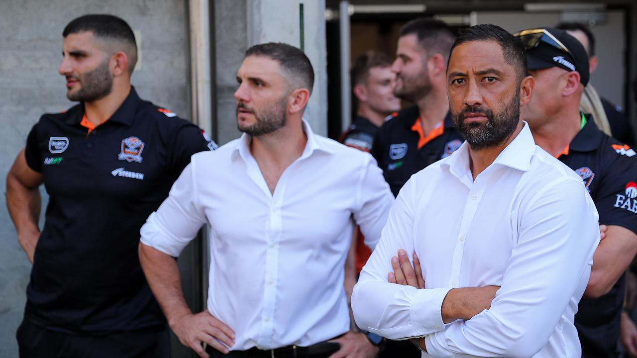 Robbie Farah won’t be at the Wests Tigers next year, but coach Benji Marshall denies it’s because the club wants a more experienced coach. Picture: NRL Photos