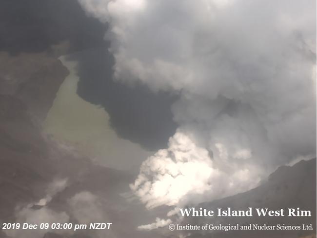 White Island active volcano from West Rim at 2:20pm local time. Picture: GEONET