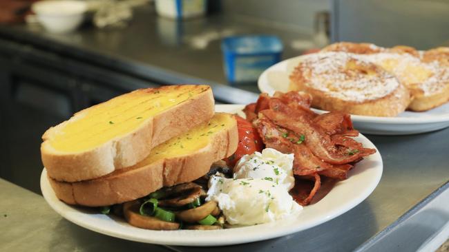 The restaurant was known by regulars for it “massive” portions, Lillipad Cafe dishes up the all day breakfast - the Full Monty and French toast. Picture: Brendan Radke