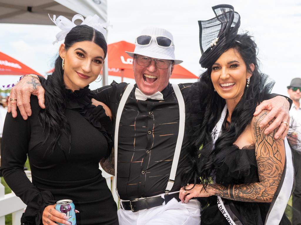 Abbie Murphy, Peter Murphy and Dee Murphy at NQ Classic Derby Day Mackay Turf Club Saturday 30 September 2023 Picture: Michaela Harlow