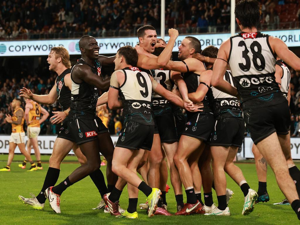 The Power pinched one from the Hawks. Picture: James Elsby/AFL Photos