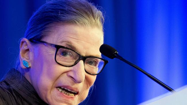 US Supreme Court Justice Ruth Bader Ginsburg, who has died of cancer aged 87. Picture: Jim Watson/AFP