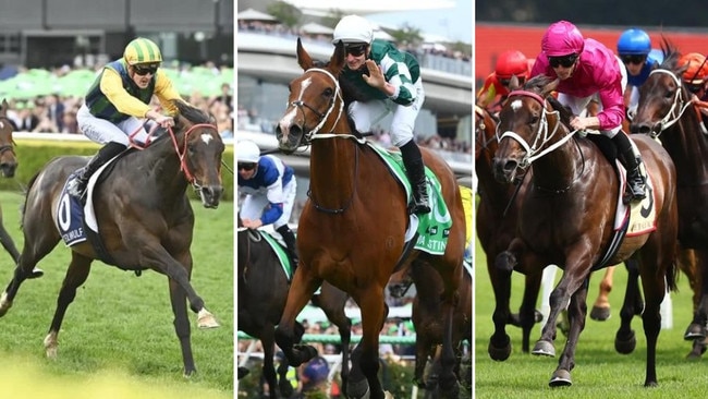 Ceolwulf, Via Sistina and Fangirl are set to resume in the Apollo Stakes at Randwick on Saturday. Pictures: Getty Images