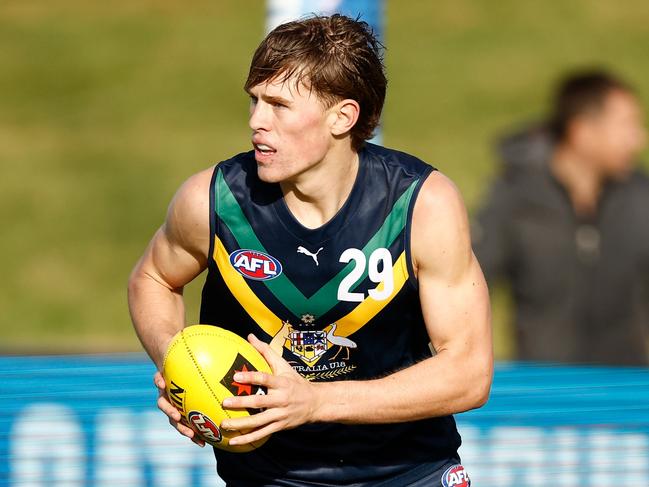 Daniel Curtin has been touted as the best tall in this year’s draft. Picture: Michael Willson/AFL Photos via Getty Images