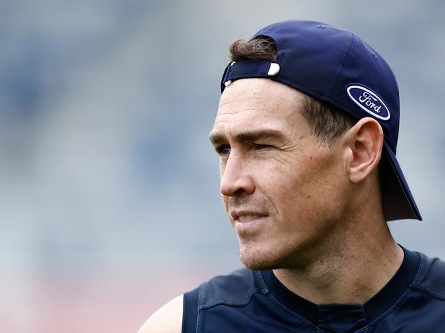 GEELONG, AUSTRALIA - MAY 10: Jeremy Cameron of the Cats looks on during the Geelong Cats training session at GMHBA Stadium on May 10, 2023 in Geelong, Australia. (Photo by Dylan Burns/AFL Photos via Getty Images)