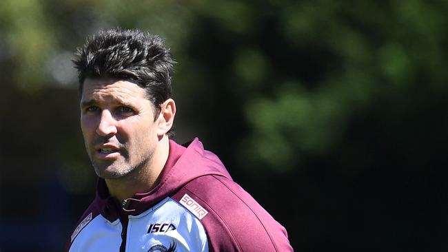 Sea Eagles coach Trent Barrett is threatening to leave the club. (AAP Image/Dean Lewins)