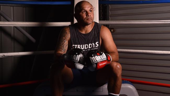 Former NRL legend Matt Bowen is getting back into his All Stars Boxing preparation at Hawks Gym. Picture: Evan Morgan