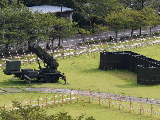 A Japanese Self-Defence Force Patriot Advanced Capability-3 (PAC-3) missile launcher is seen at its position in the Defence Ministry headquarters in Tokyo. Japan did not attempt to shoot down the North Korean missile. Picture: Toshifumi Kitamura/AFP Photo