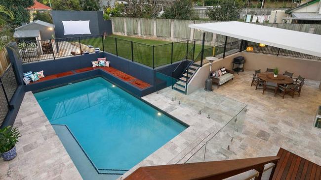 The back yard of 63 Salkeld St, Tarragindi.