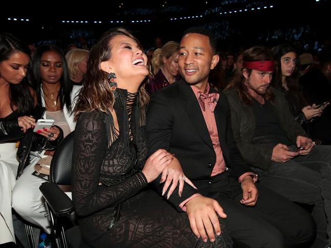 Chrissy Teigen and musician John Legend during The 59th GRAMMY Awards at STAPLES Center on February 12, 2017 in Los Angeles, California. Picture: Getty