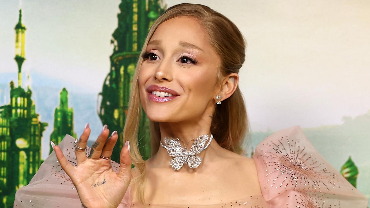 Ariana Grande waved to fans at the Australian premiere of Wicked at State Theatre. Picture: Don Arnold/WireImage