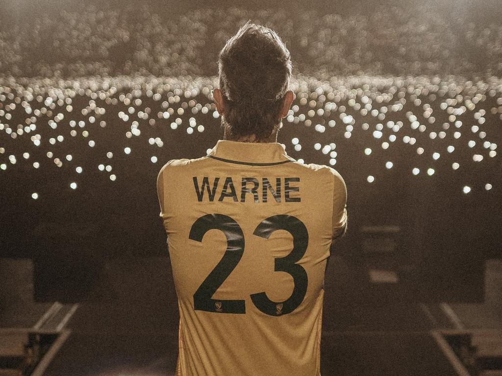 Robbie Williams tribute to Shane Warne during his Melbourne concert. Picture: Instagram