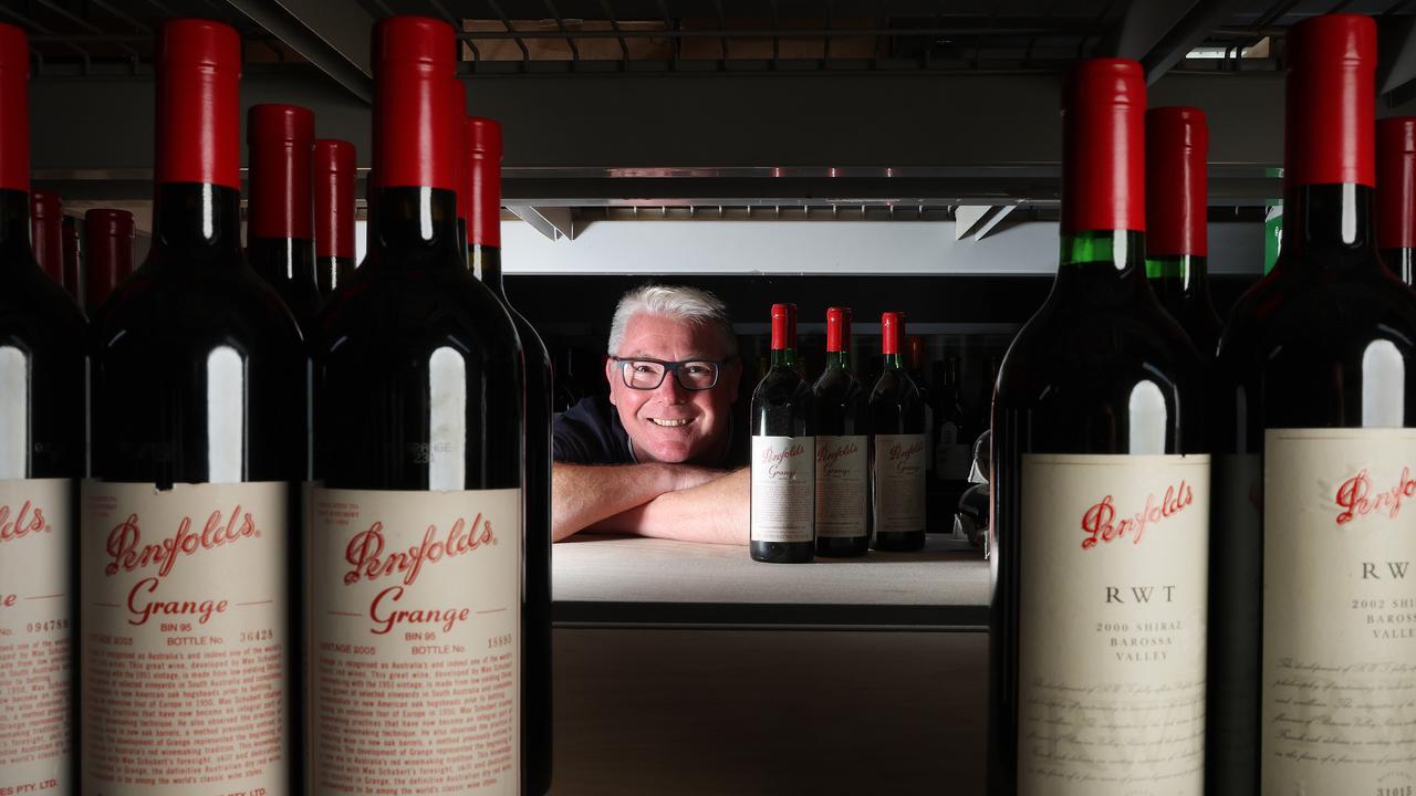 Wine auctioneer Darren Davis at his warehouse. Picture: Liam Kidston