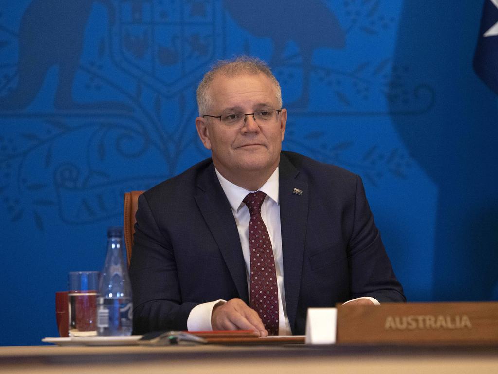 Prime Minister Scott Morrison in the virtual ASEAN-Australia Summit and a virtual East Asia Summit. Picture: NCA NewsWire /Gary Ramage