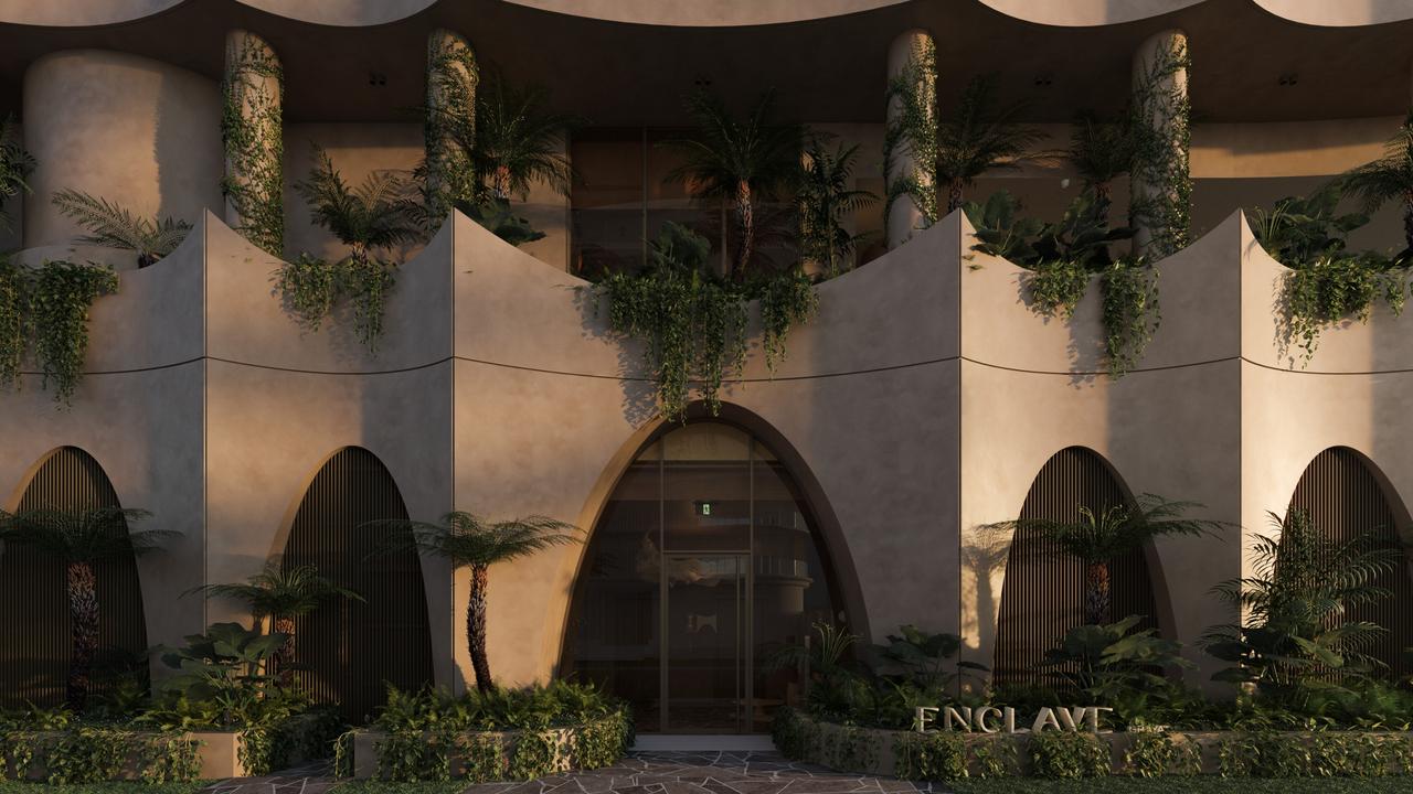 An artist's impression of the entrance to Graya's new residential tower, Enclave. Image supplied.