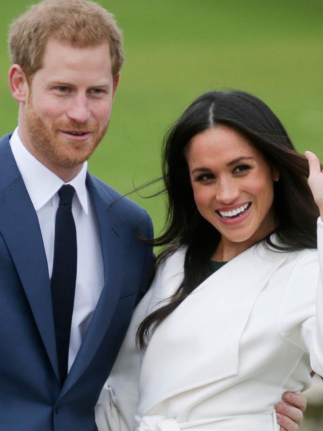 Harry and Meghan announce their engagement in 2017. Picture: AFP