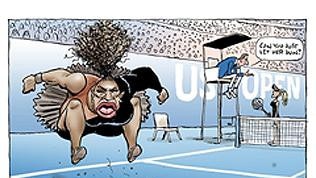 Serena Williams Mark Knight cartoon.