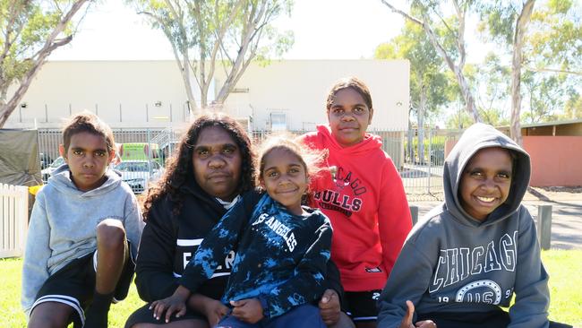 Malachi, Markita, Nehemiah, Sapphira, Shinead drove four hours from Ampilatwatja community to see the game.