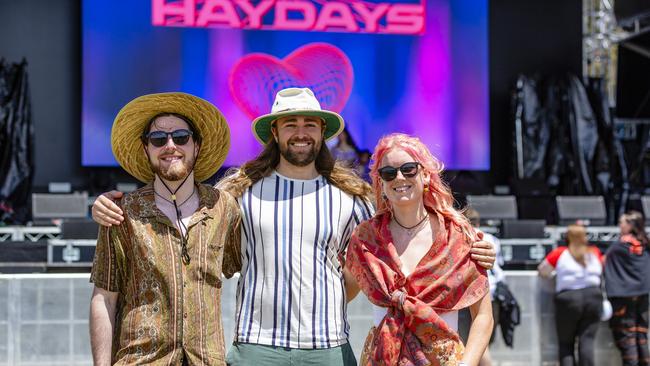 Haydays festival at Cornelian Bay on 27th December 2023. Brayden Viney, Corey Bowden and Maryanne Nielsenbeck. Picture: Linda Higginson