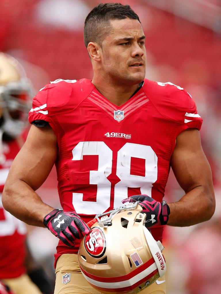 Jarryd Hayne while playing for the San Fransisco 49ers in the NFL. Picture: Getty Images
