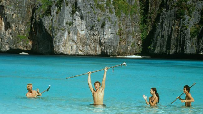 Leonardo DiCaprio in scene from film The Beach.