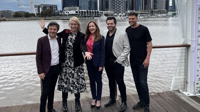 Lord Mayor Sally Capp, second from left, spruiked Atet as an attraction that would help attract thousands of people to Docklands.