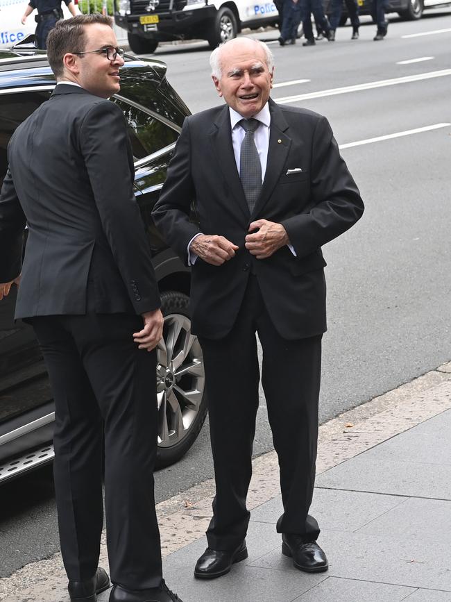 Former PM John Howard arrives for the service. Picture: NCA NewsWire / Jeremy Piper