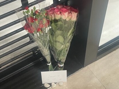 There were flowers left outside of stores. Picture: news.com.au