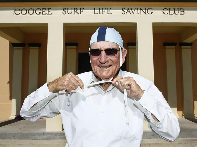 Norman Hill at Coogee Surf Life Saving club. Norman Hill affectionately known to all as "Nob' has been amember of Coogee Surf Life saving club for 76 years. Norm is nominated for the Service to Sport category for the Junior Sports Star awards. Picture: John Appleyard