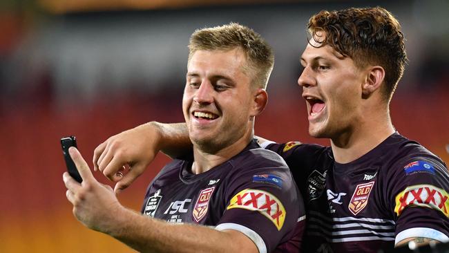 Cameron Munster (left) and Kalyn Ponga.