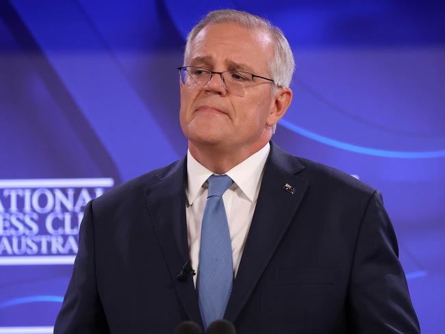 Prime Minister of Australia Scott Morrison address to the National Press Club in Canberra. Picture: NCA/ Gary Ramage Picture: NCA NewsWire / Gary Ramage