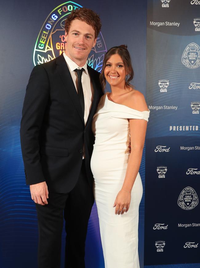 Gary and Madi Rohan at Geelong’s best and fairest awards. Picture: Mark Wilson