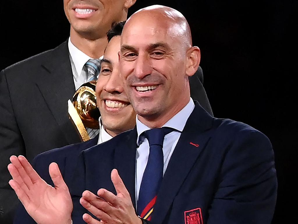 President of the Royal Spanish Football Federation Luis Rubiales is fighting for his career. (Photo by FRANCK FIFE / AFP)