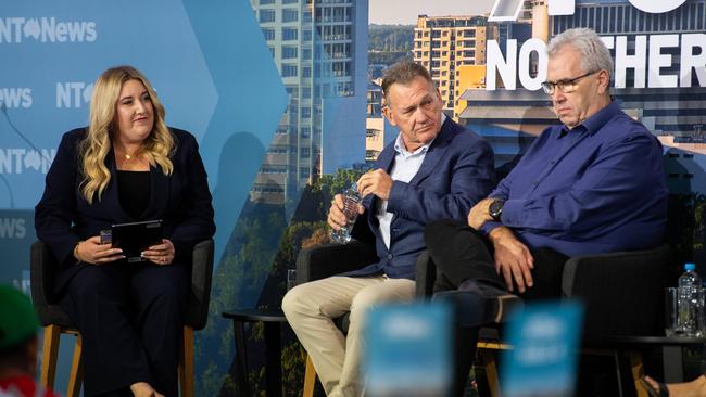 Melanie Plane Editor NT News, Peter Dummett CEO Darwin Port, Professor Dominic Upton Pro-Vice Chancellor of Health CDU at the NT News Futures Northern Territory forum 2024. Picture: Pema Tamang Pakhrin