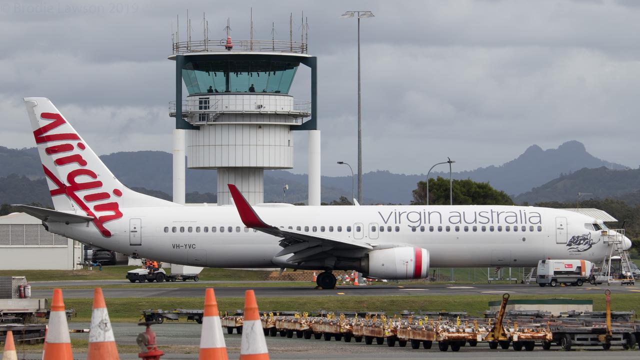 Virgin flight being serviced. Photo: Brodie Lawson