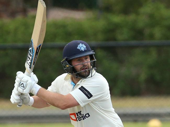 Christopher Weeks of Kew batting VSDCA Grand Final: Kew v Williamstown on Sunday, March 25, 2018, in Kew, Victoria, Australia. Picture: Hamish Blair